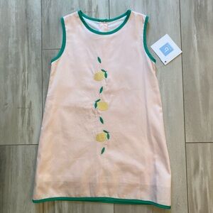 NWT Bella Bliss Light Pink Sleeveless Dress with Embroidered Lemons, girls 6